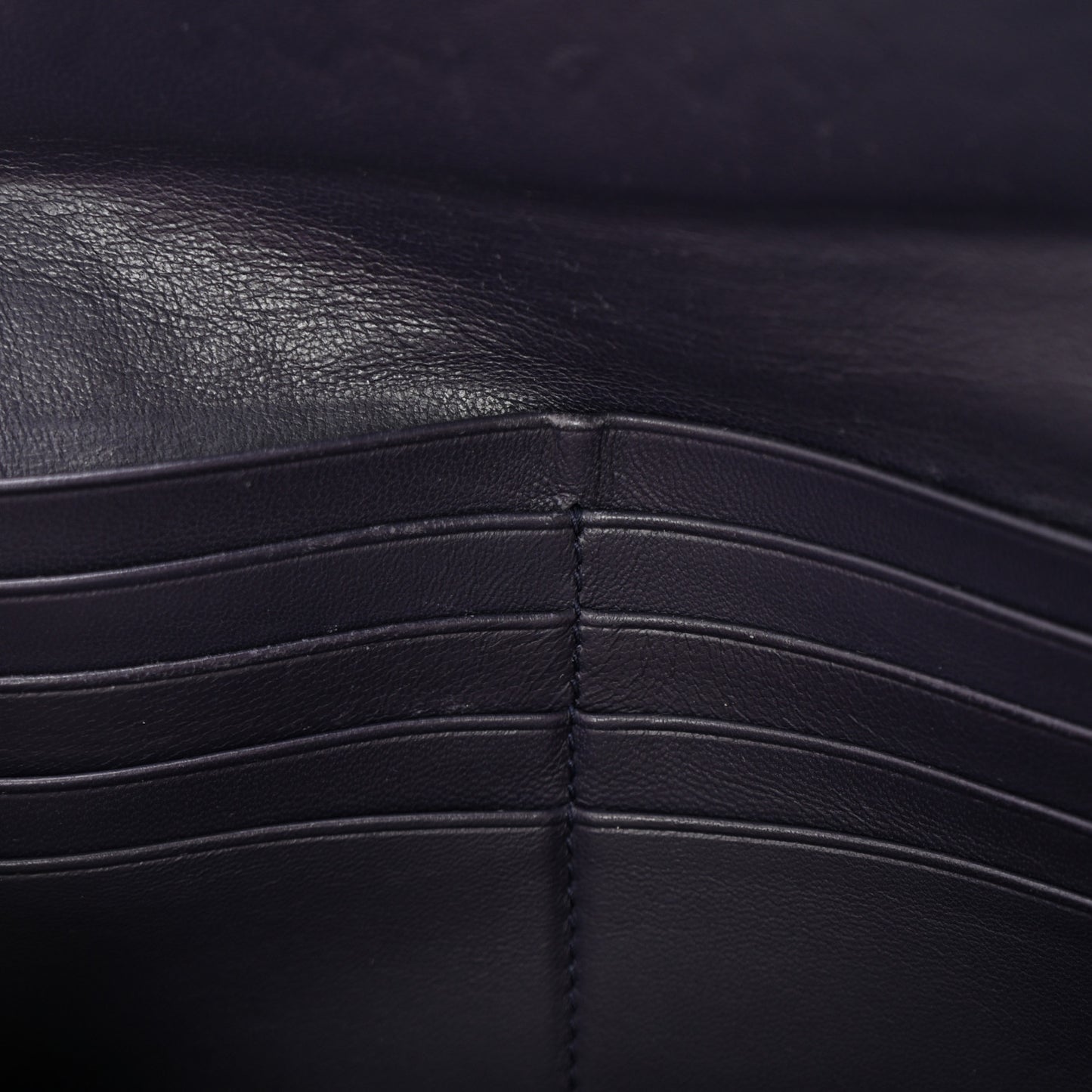 Nappa Intrecciato Continental Flap Wallet Dark Blue