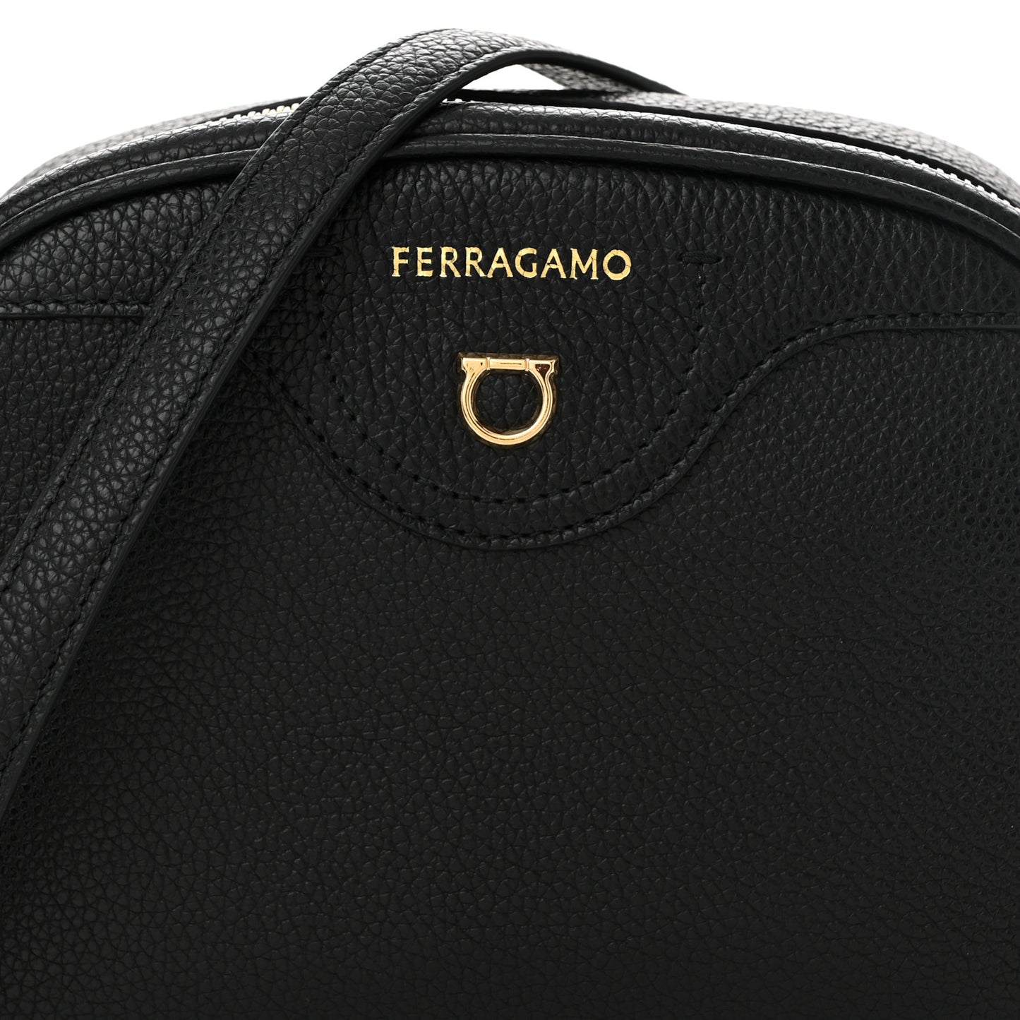 Calfskin Travel Camera Crossbody Bag Black