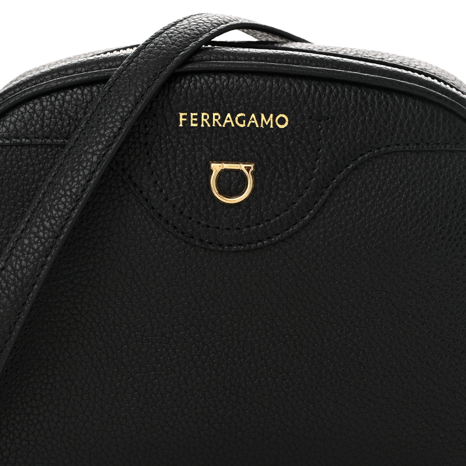 Salvatore Ferragamo Calfskin Travel Camera Crossbody Bag Black 7 of 9