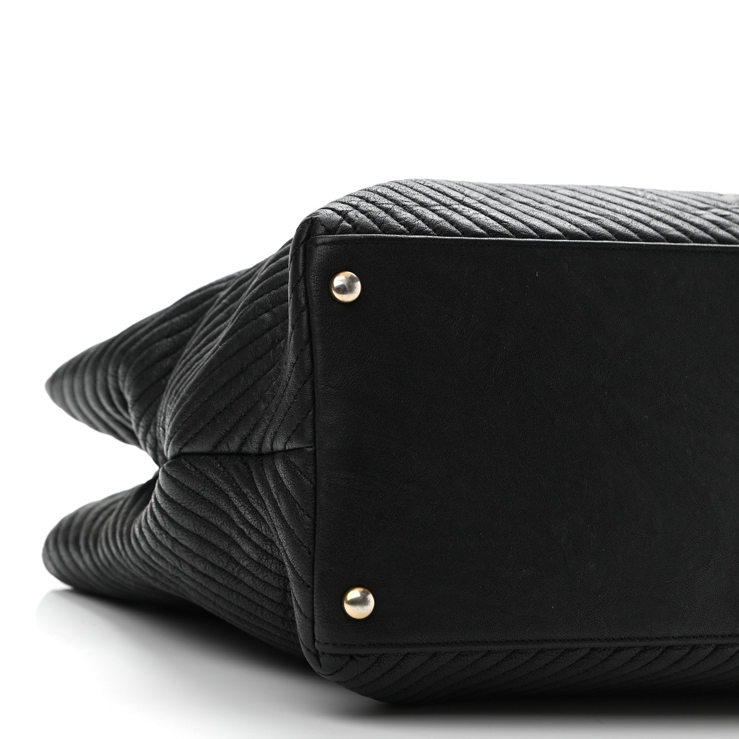 Chanel Wrinkled Lambskin Chevron Quilted Surpique Tote Black 9 of 11