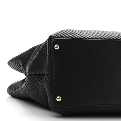 Chanel Wrinkled Lambskin Chevron Quilted Surpique Tote Black 9 of 11