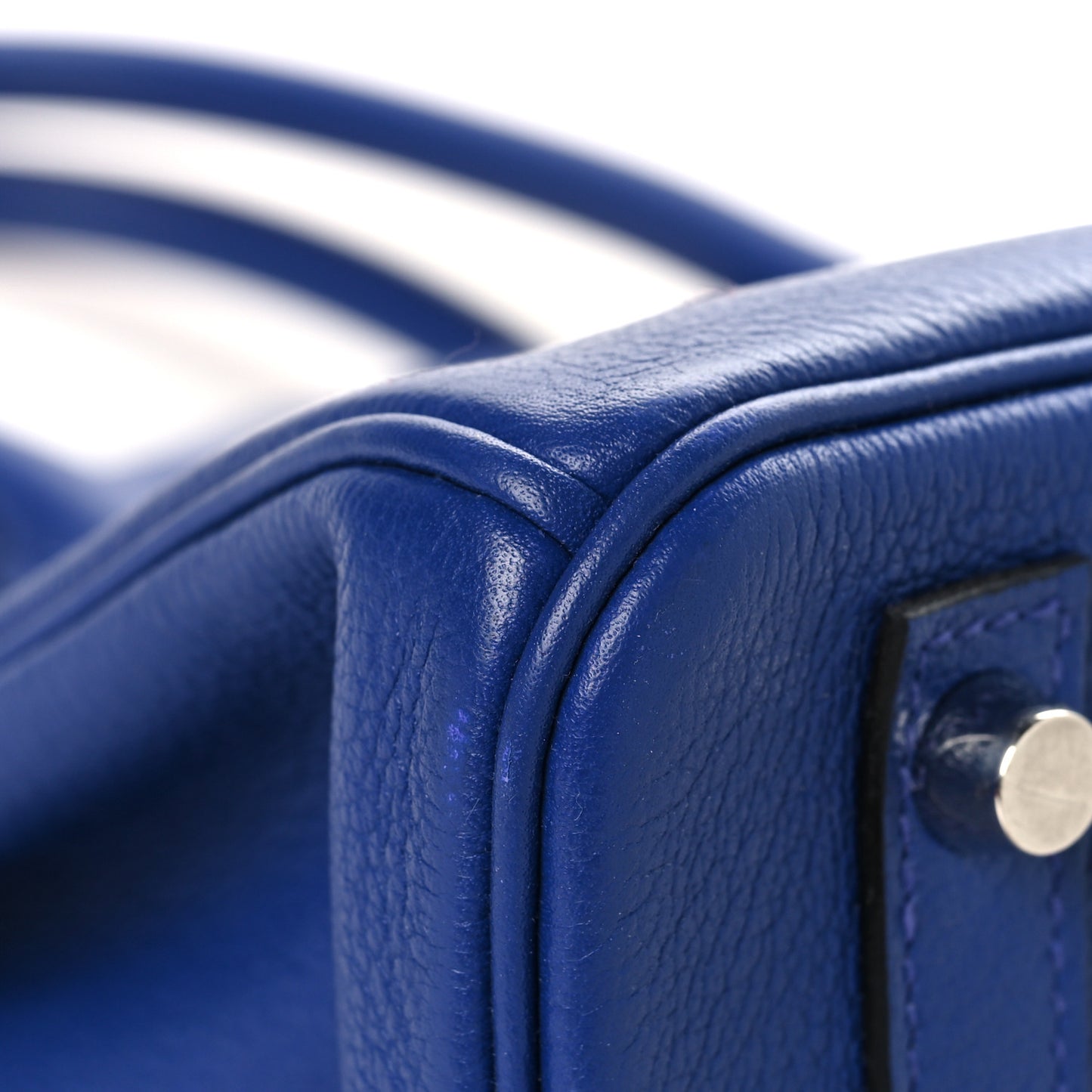 Taurillon Novillo Horseshoe Birkin 30 Bleu Brighton
