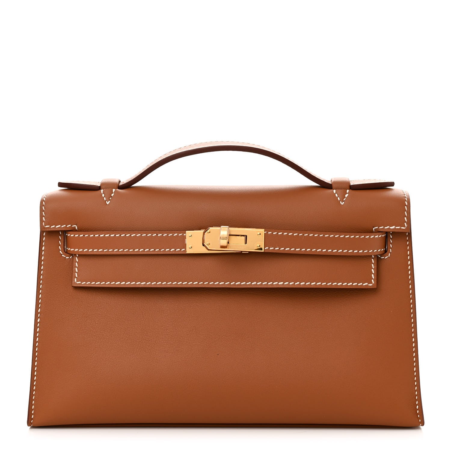 Hermes Swift Kelly Pochette Clutch Gold 1 of 11