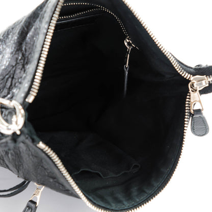 Balenciaga Agneau Giant 12 Silver Hardware Flat Crossbody Black 5 of 7
