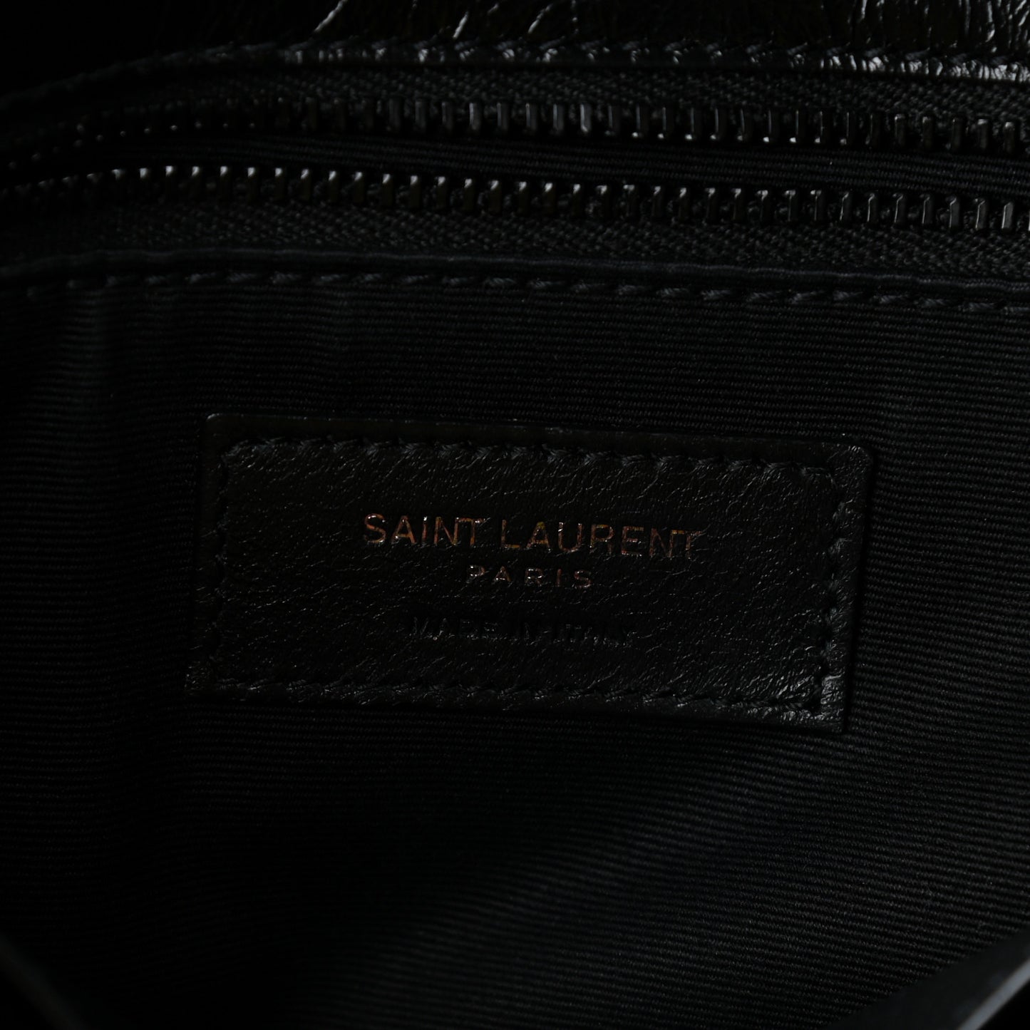 Crinkled Calfskin Matelasse Monogram Medium Niki Chain Satchel Black