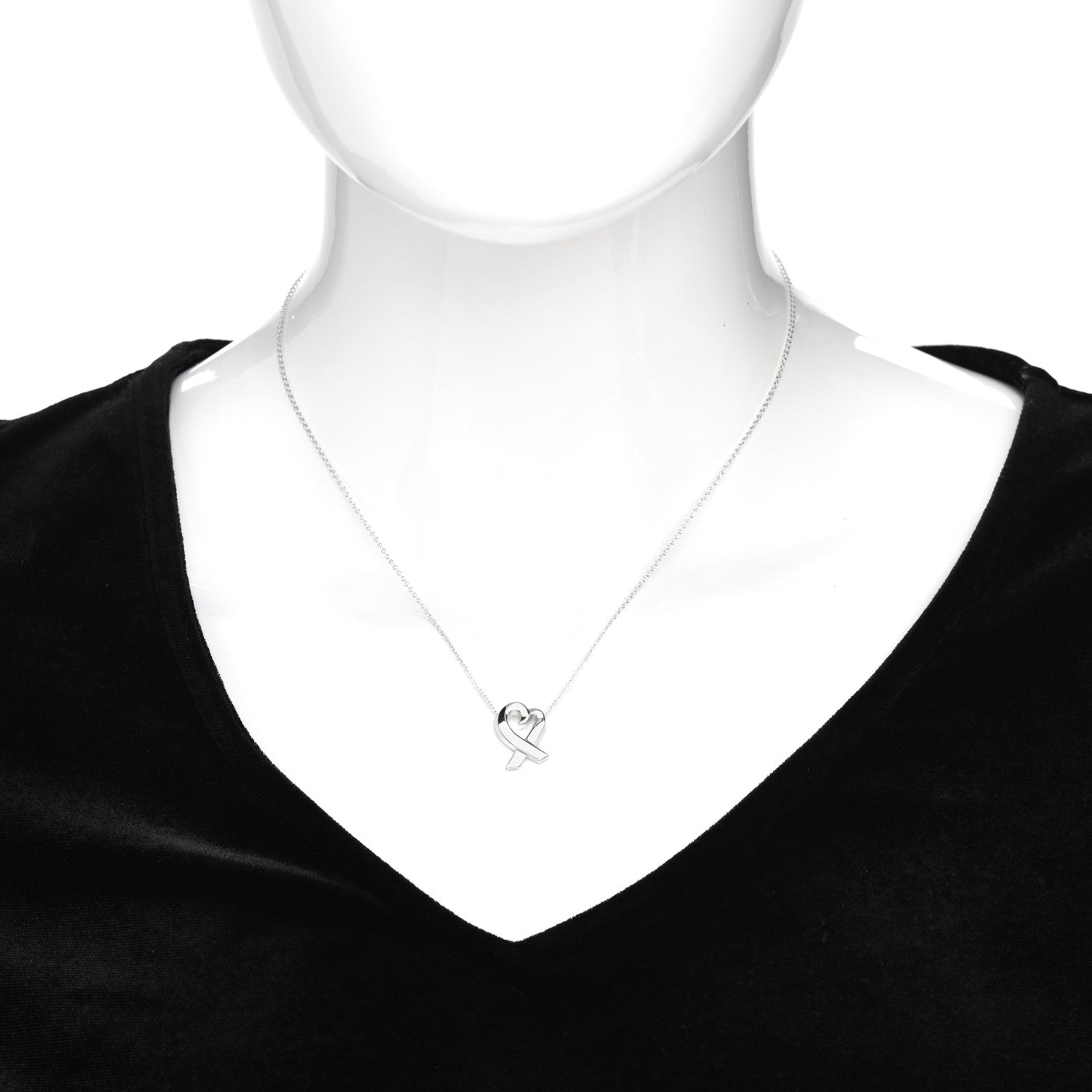 Tiffany Sterling Silver Paloma Picasso Loving Heart Pendant Necklace 2 of 4