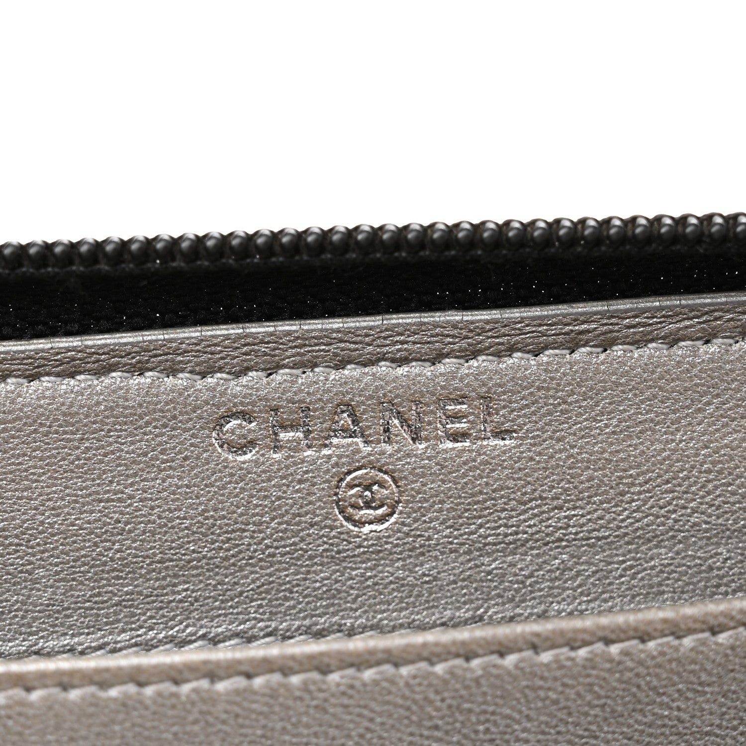 Chanel Lambskin Camellia Embossed Large Zip Around Gusset Wallet Black 6 of 13