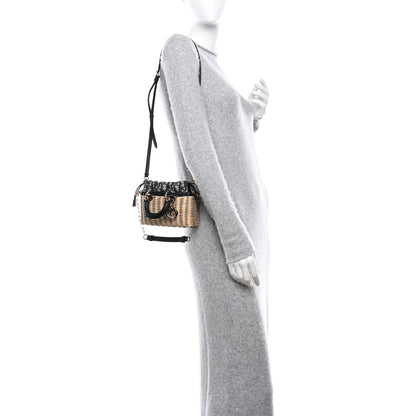 Christian Dior Wicker Oblique Micro Lady D-Joy Bag Natural Black 2 of 11