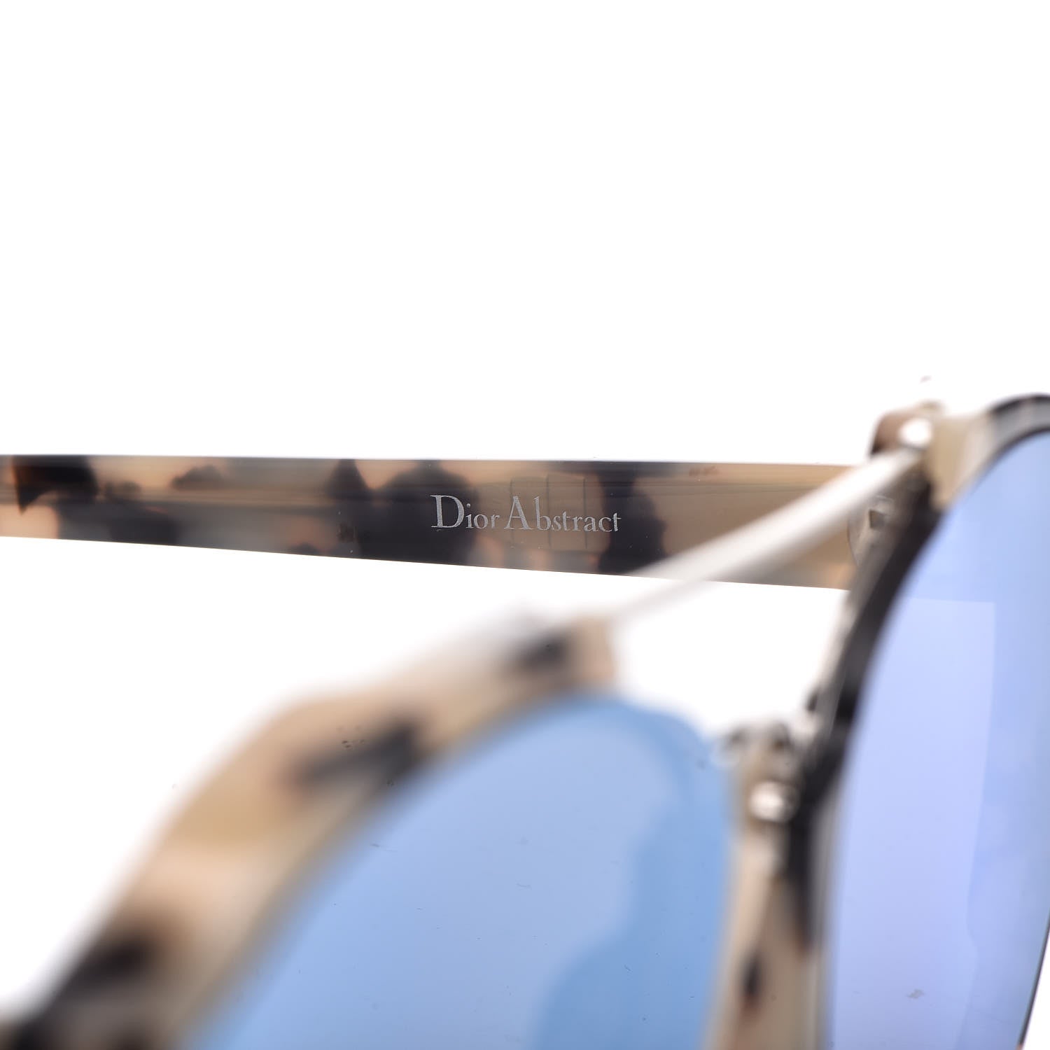 Christian Dior Abstract Square Mirrored Sunglasses Spotted Havana Blue 5 of 8