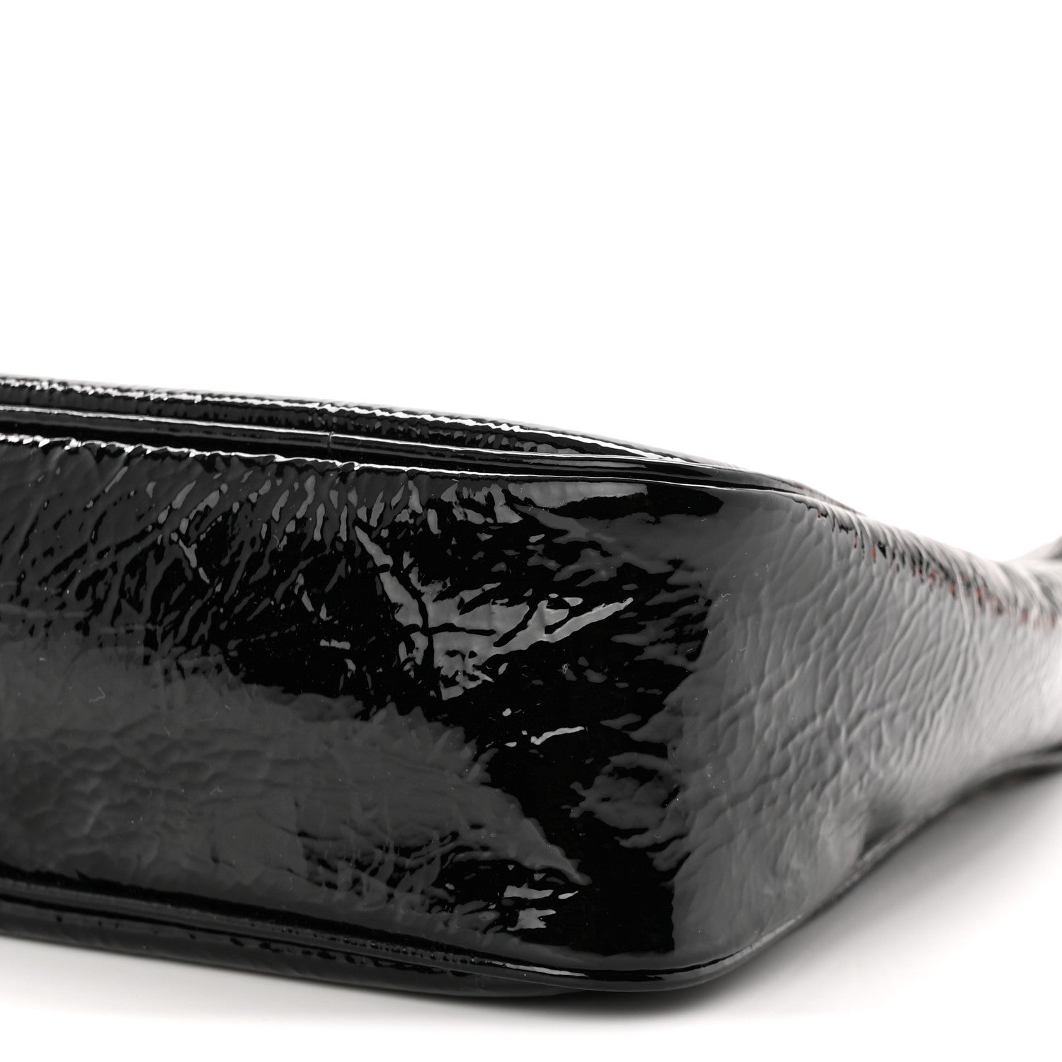 Prada Patent Naplak Re-Edition 2005 Shoulder Bag With Charm Black 11 of 12