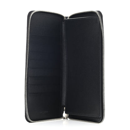 Saint Laurent Grained Calfskin Classic Zip Around Continental Wallet Black 4 of 4