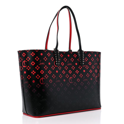 Christian Louboutin Perforated Calfskin Degrade Loubinthesky East West Cabata Tote Black Red 3 of 10