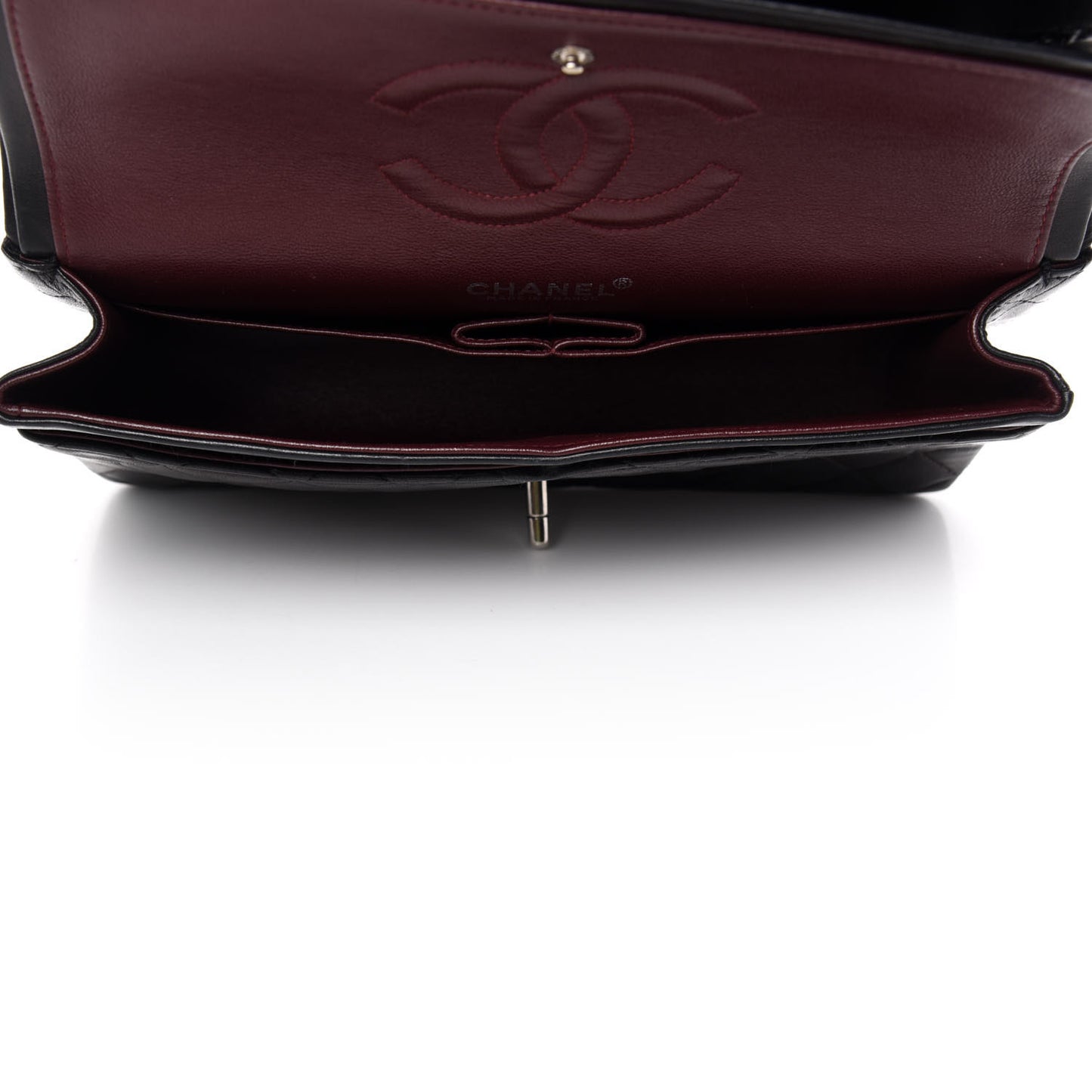 Lambskin Quilted Medium Double Flap Black