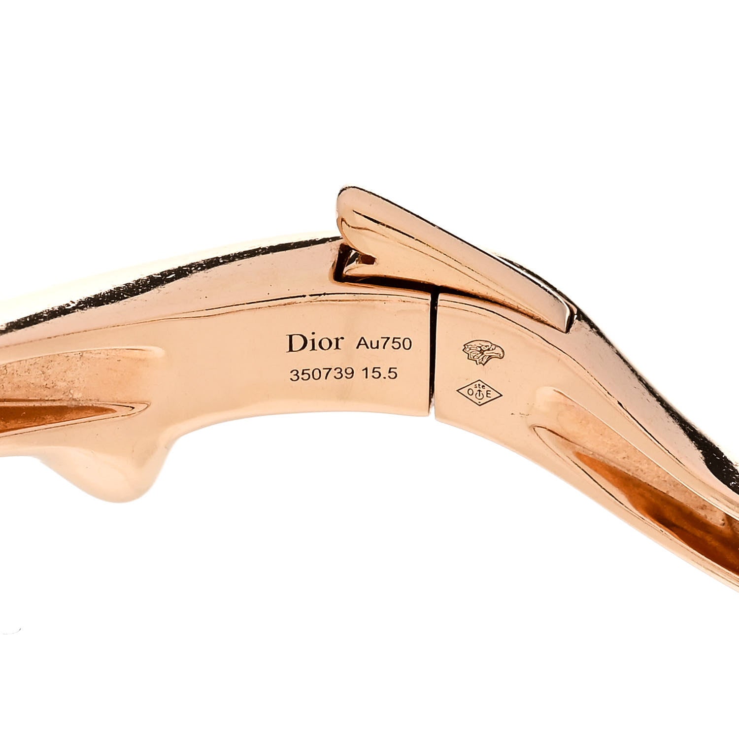 Christian Dior 18K Rose Gold Diamond Bois de Rose Pave Bracelet 3 of 3
