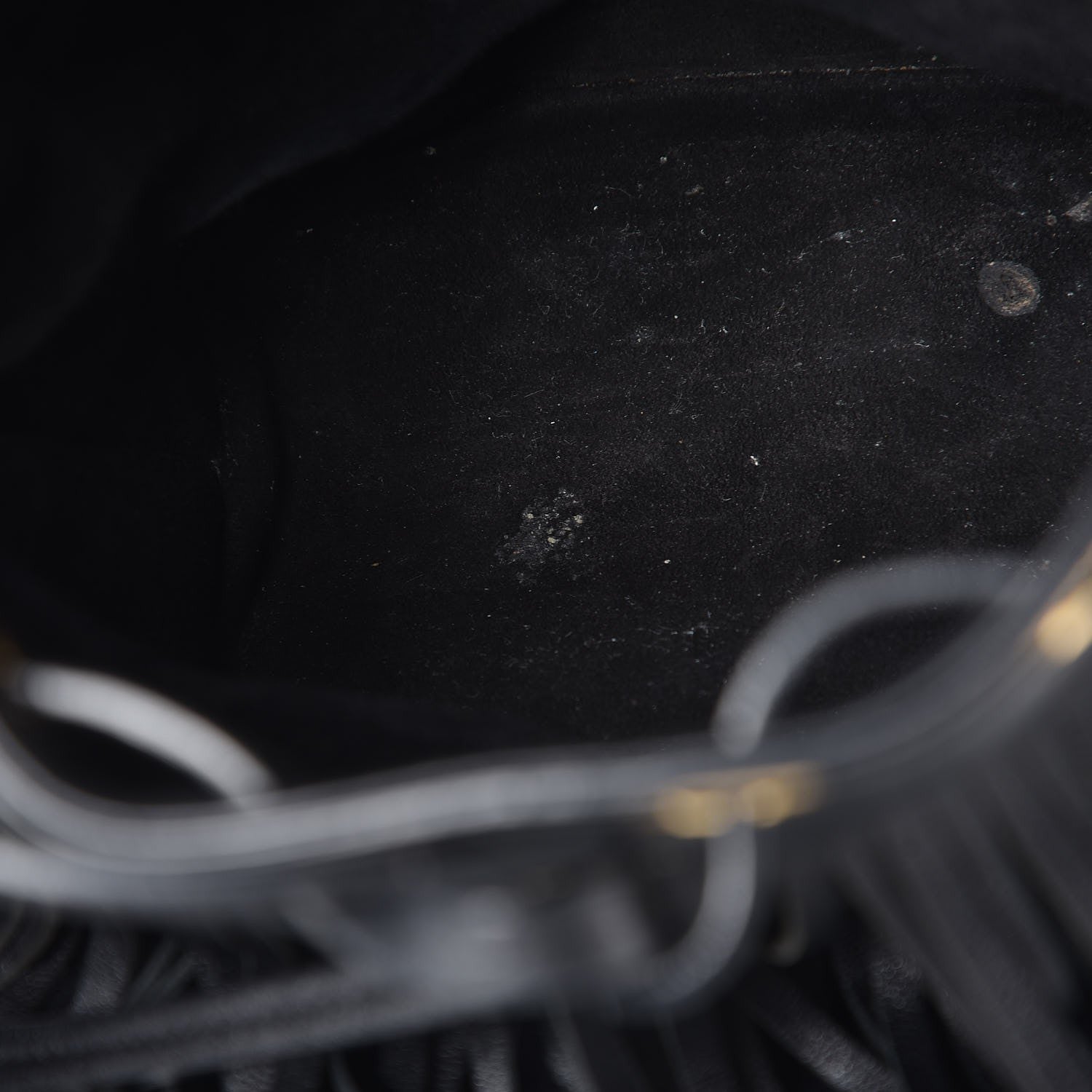 Saint Laurent Calfskin Small Emmanuelle Fringe Bucket Bag Black 9 of 19