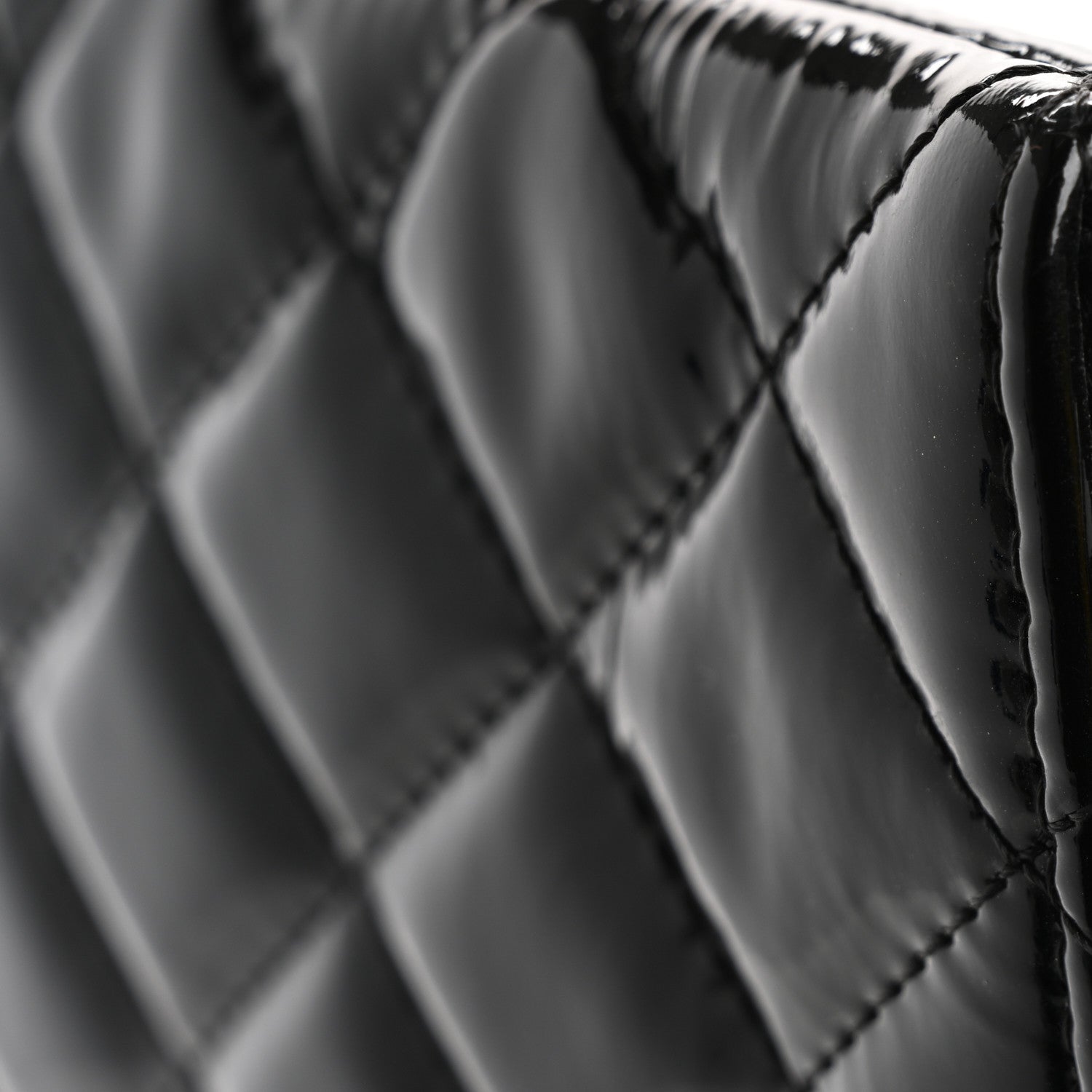 Chanel Patent Calfskin Quilted Medium Cosmetic Case Black 8 of 11