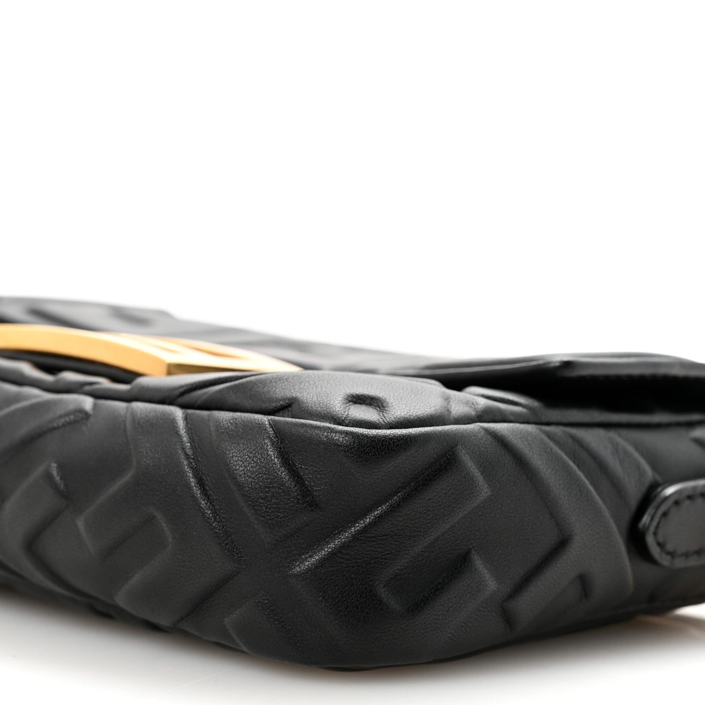Nappa FF 1974 Embossed Mini Baguette Black