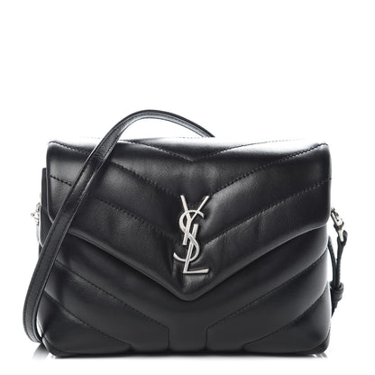 Saint Laurent Calfskin Y Quilted Monogram Toy Loulou Crossbody Bag Black 1 of 10
