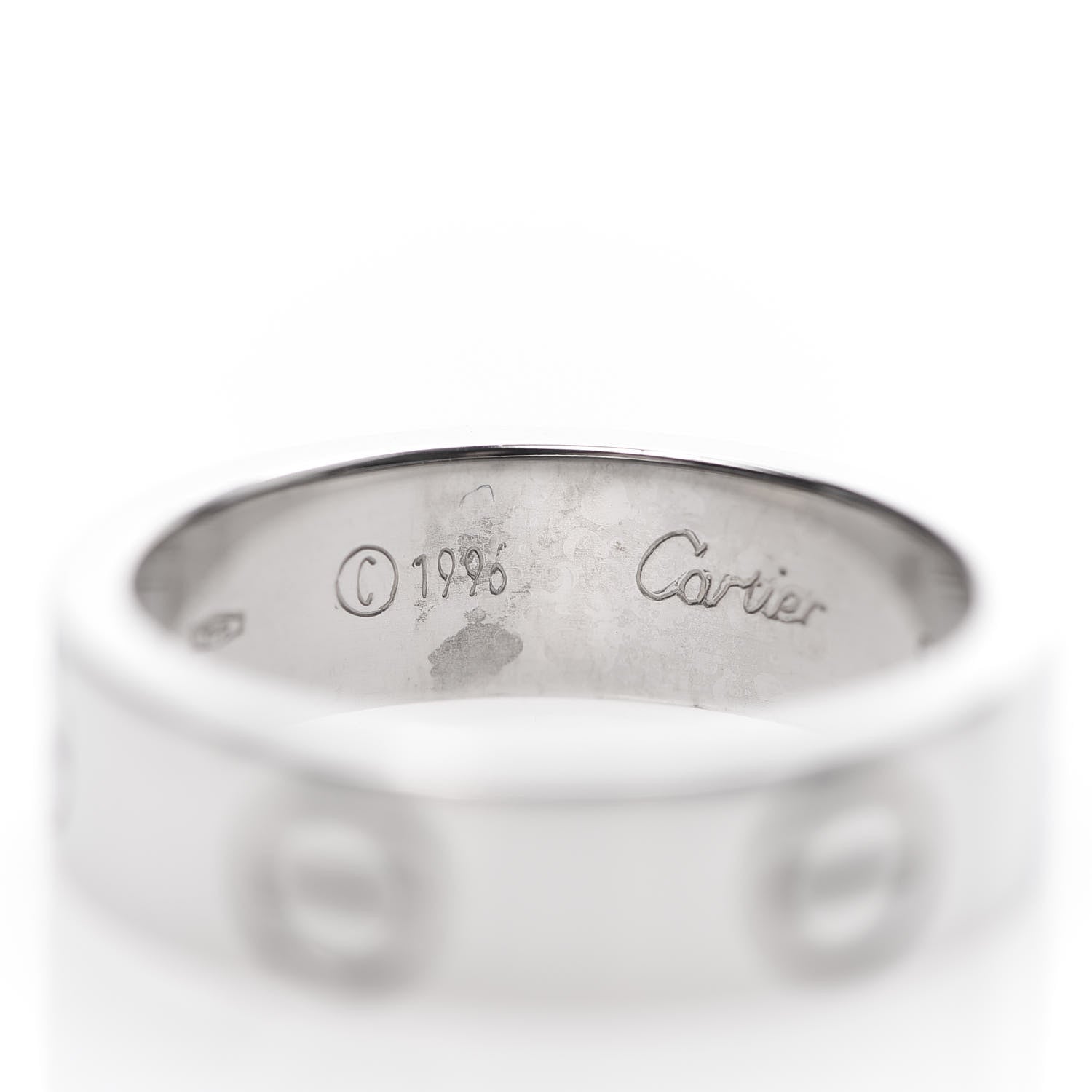 Cartier 18K White Gold 5.5mm LOVE Ring 51 5.75 5 of 8