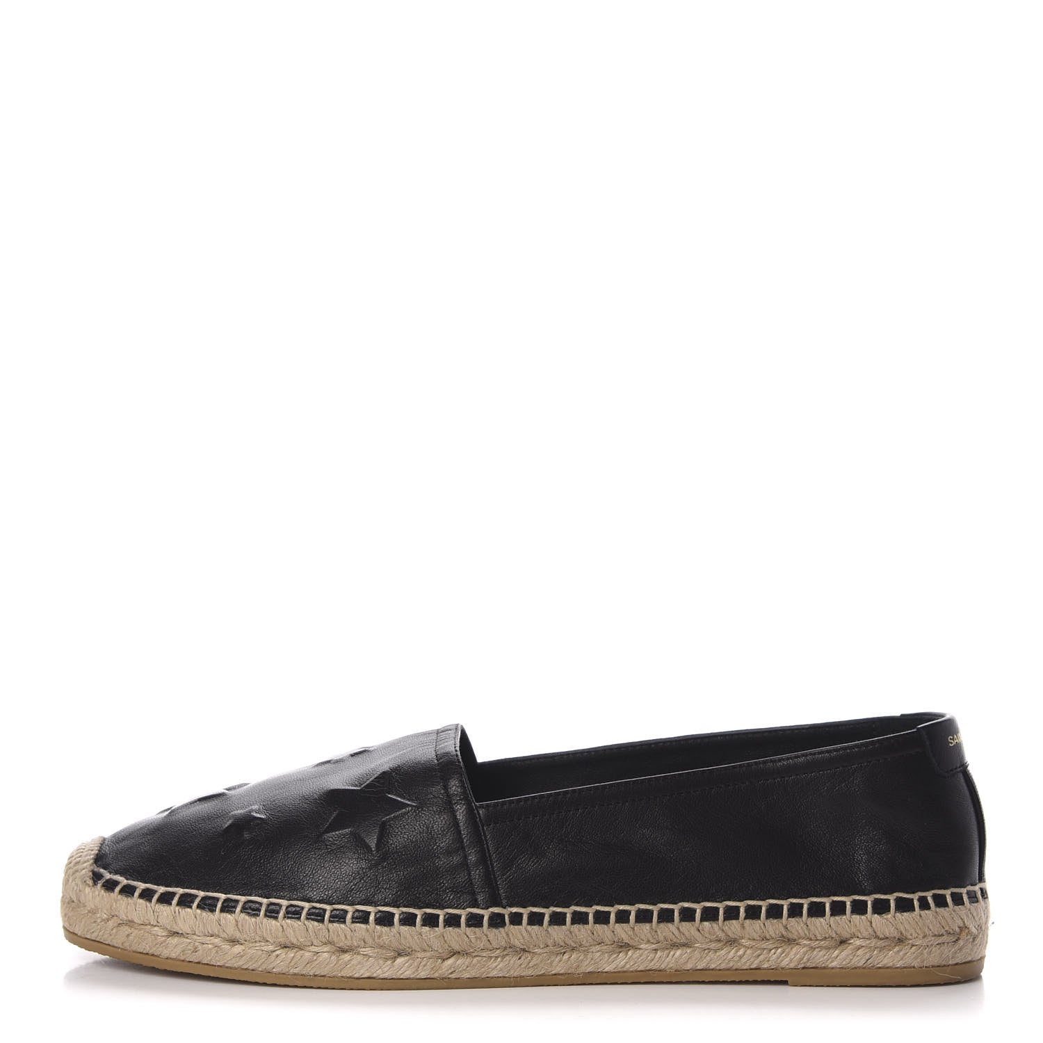 Saint Laurent Nappa Embossed Stars Espadrilles 39 Black 1 of 9