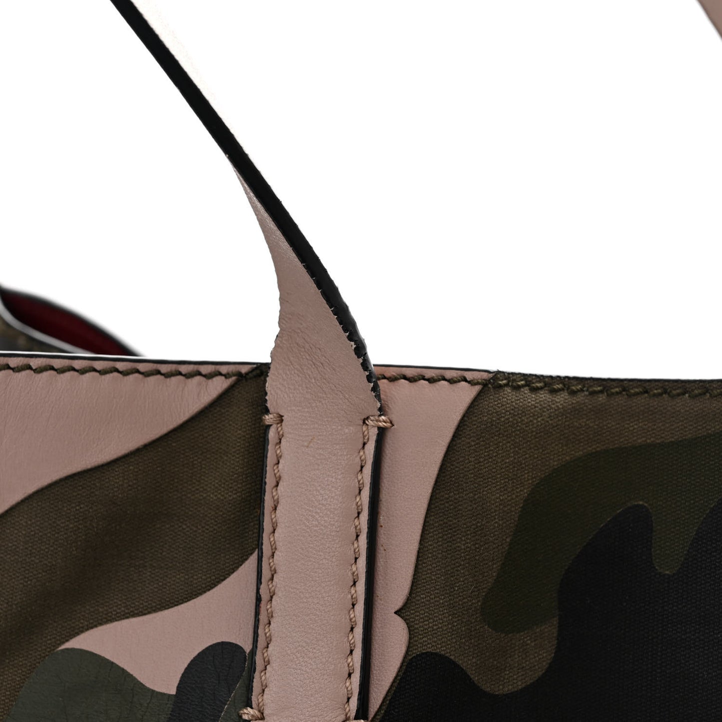 Nappa Canvas Camo Medium Rockstud Soft Tote Water Rose
