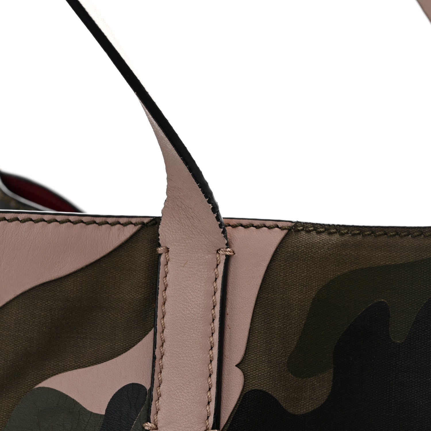 Valentino Garavani Nappa Canvas Camo Medium Rockstud Soft Tote Water Rose 13 of 16