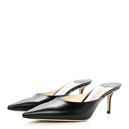 Jimmy Choo Liquid Calfskin Rav 65 Pointed Toe Mule Pumps 39.5 Black 3 of 7