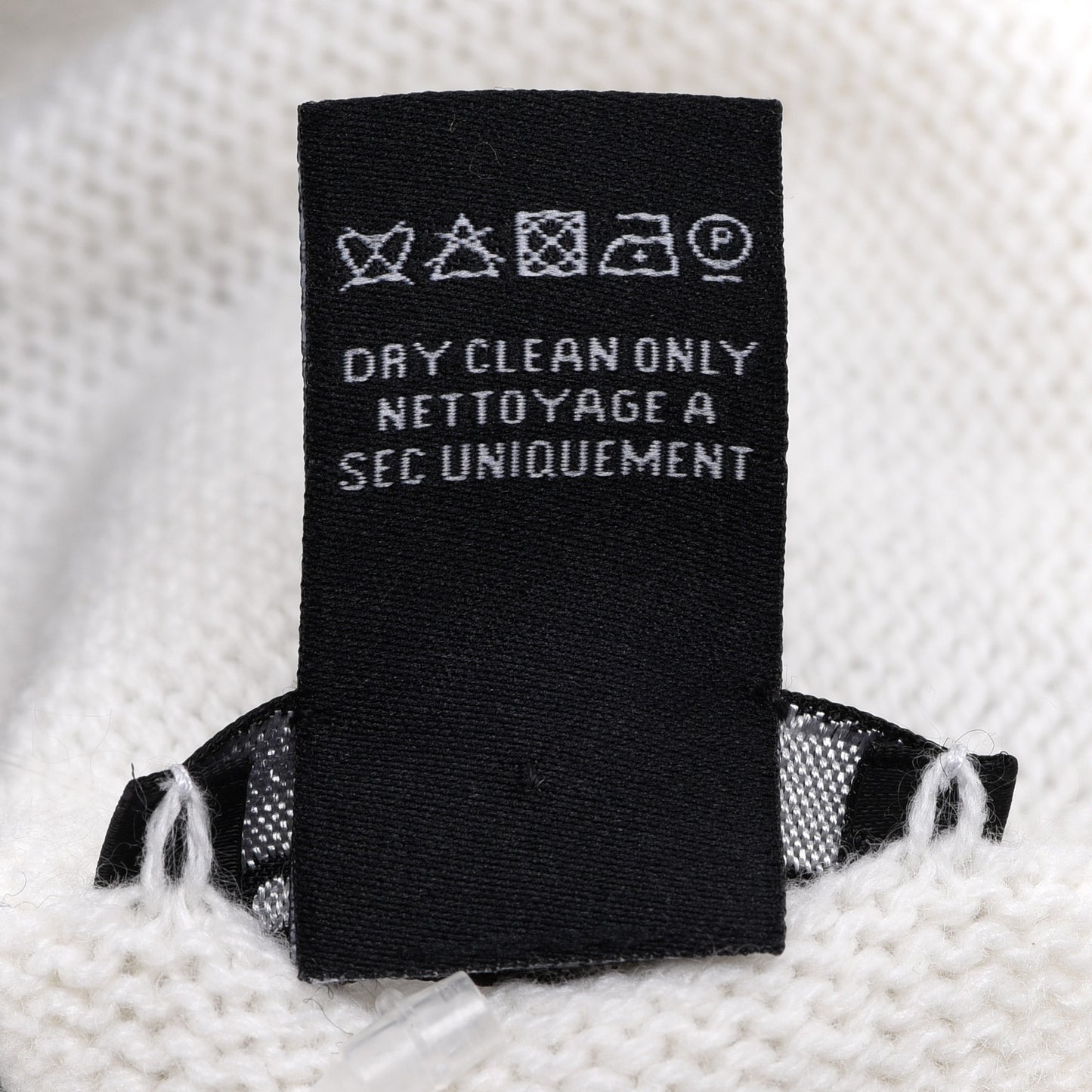 Cashmere Quilted CC Beanie Hat White Black