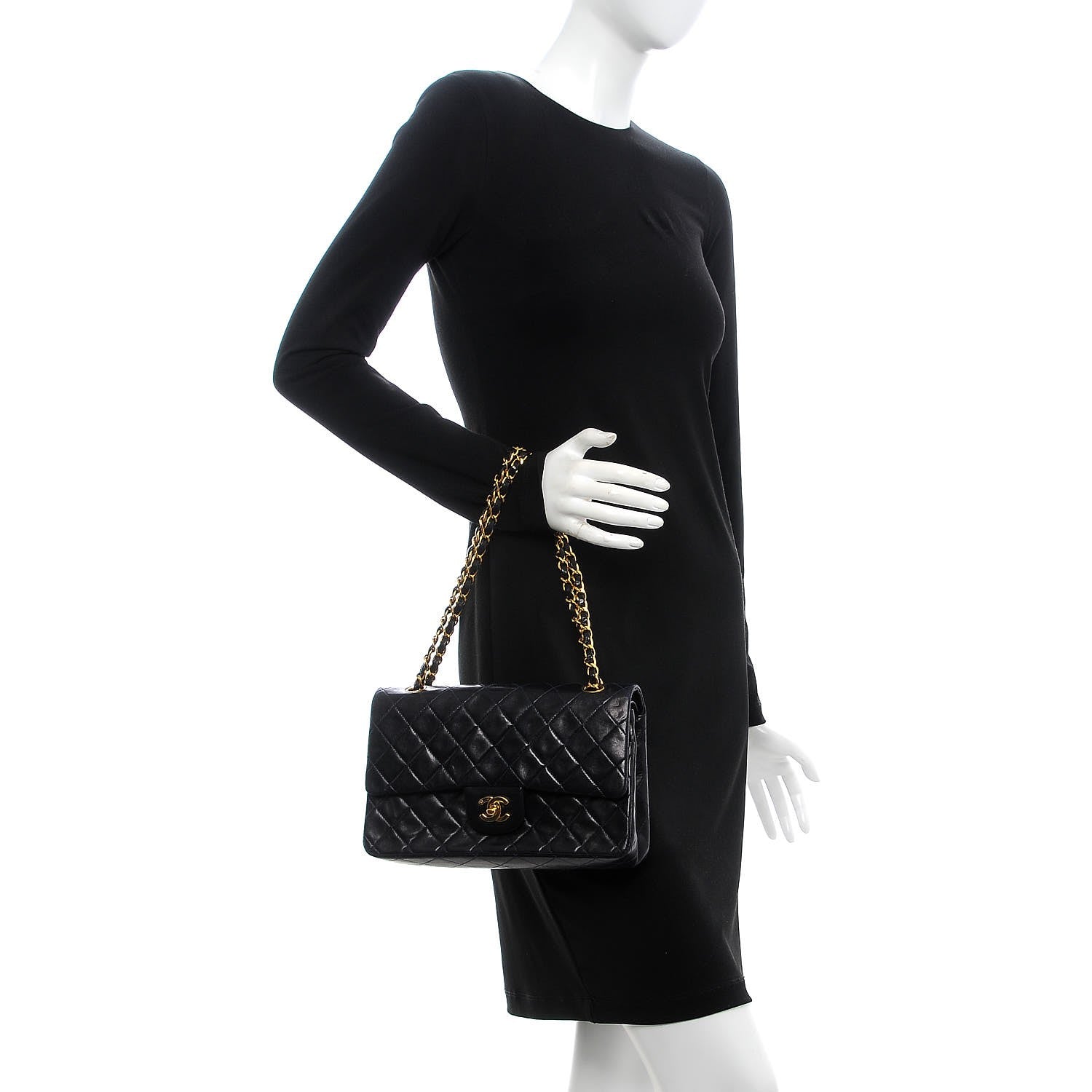 Chanel Lambskin Quilted Medium Double Flap Navy 3 of 9