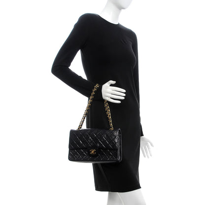 Chanel Lambskin Quilted Medium Double Flap Navy 3 of 9