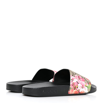 Gucci GG Supreme Monogram Blooms Slide Sandals 35 Beige Multicolor 4 of 7