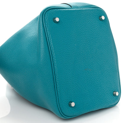 Hermes Taurillon Clemence Picotin Lock 22 MM Turquoise 9 of 10