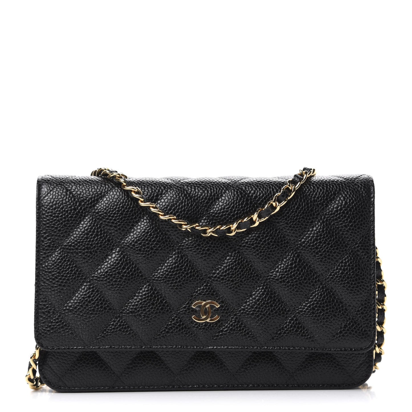 Caviar Quilted Wallet On Chain WOC Black