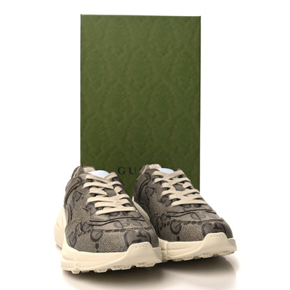 Gucci Maxi GG Supreme Monogram Gucci 100 Womens Rhyton Sneakers 37 Beige Ebony 9 of 9