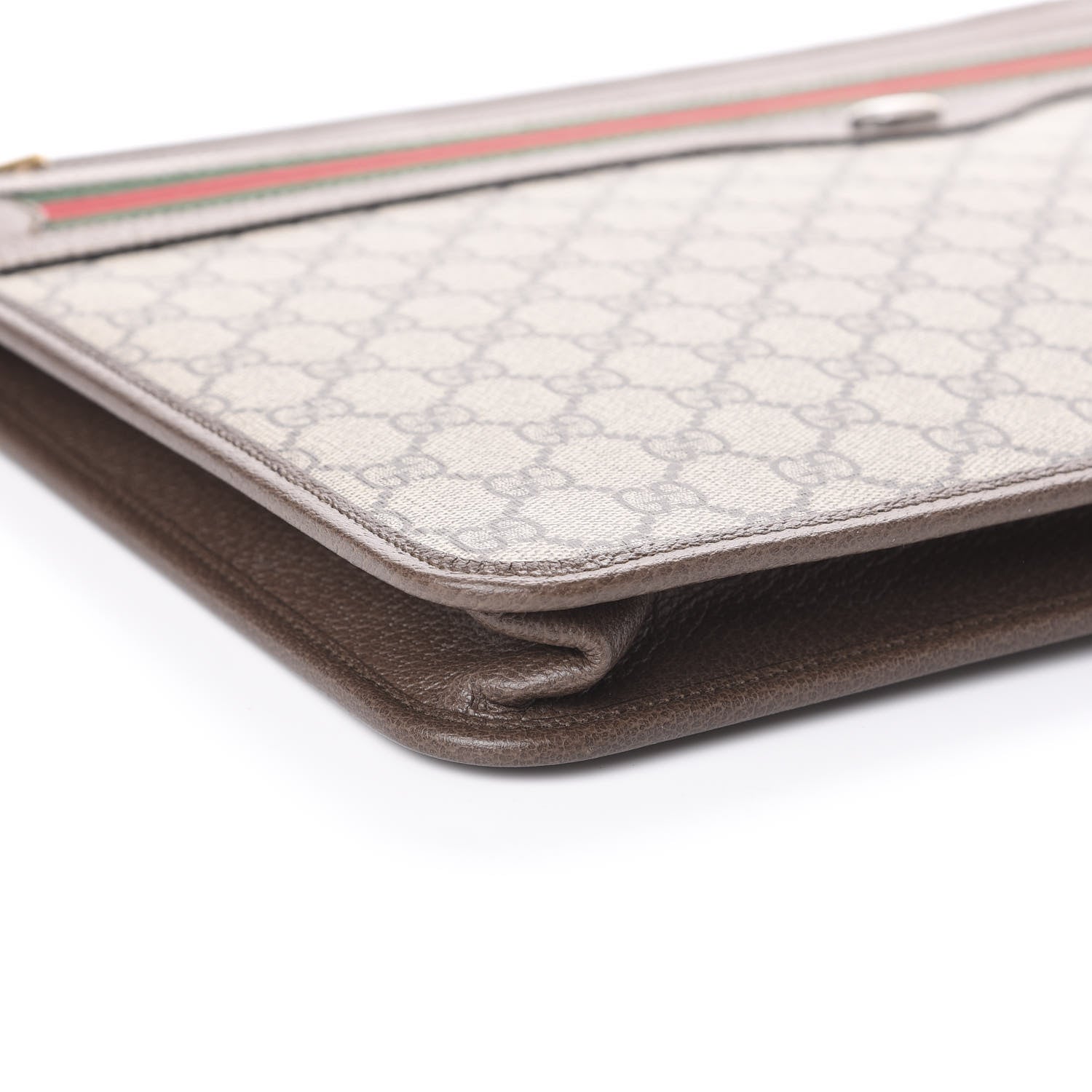 Gucci GG Supreme Monogram Textured Calfskin Web Ophidia Documents Holder Beige Ebony New Acero 8 of 9