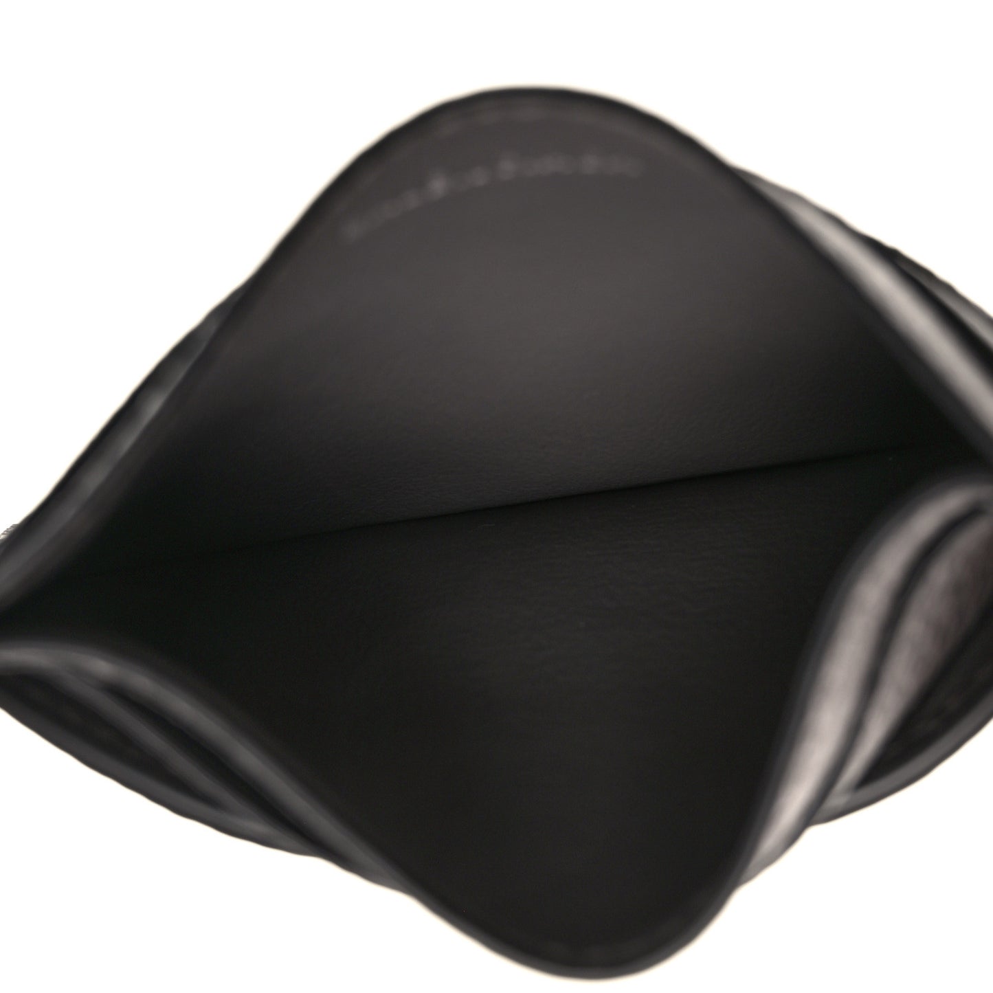 Grained Calfskin Neo Classic Silver Hardware Card Holder Dark Grey