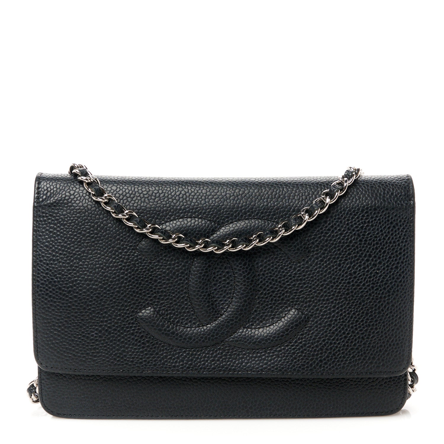 Chanel Caviar Timeless CC Wallet On Chain WOC Black 1 of 12
