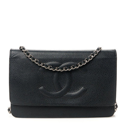 Chanel Caviar Timeless CC Wallet On Chain WOC Black 1 of 12