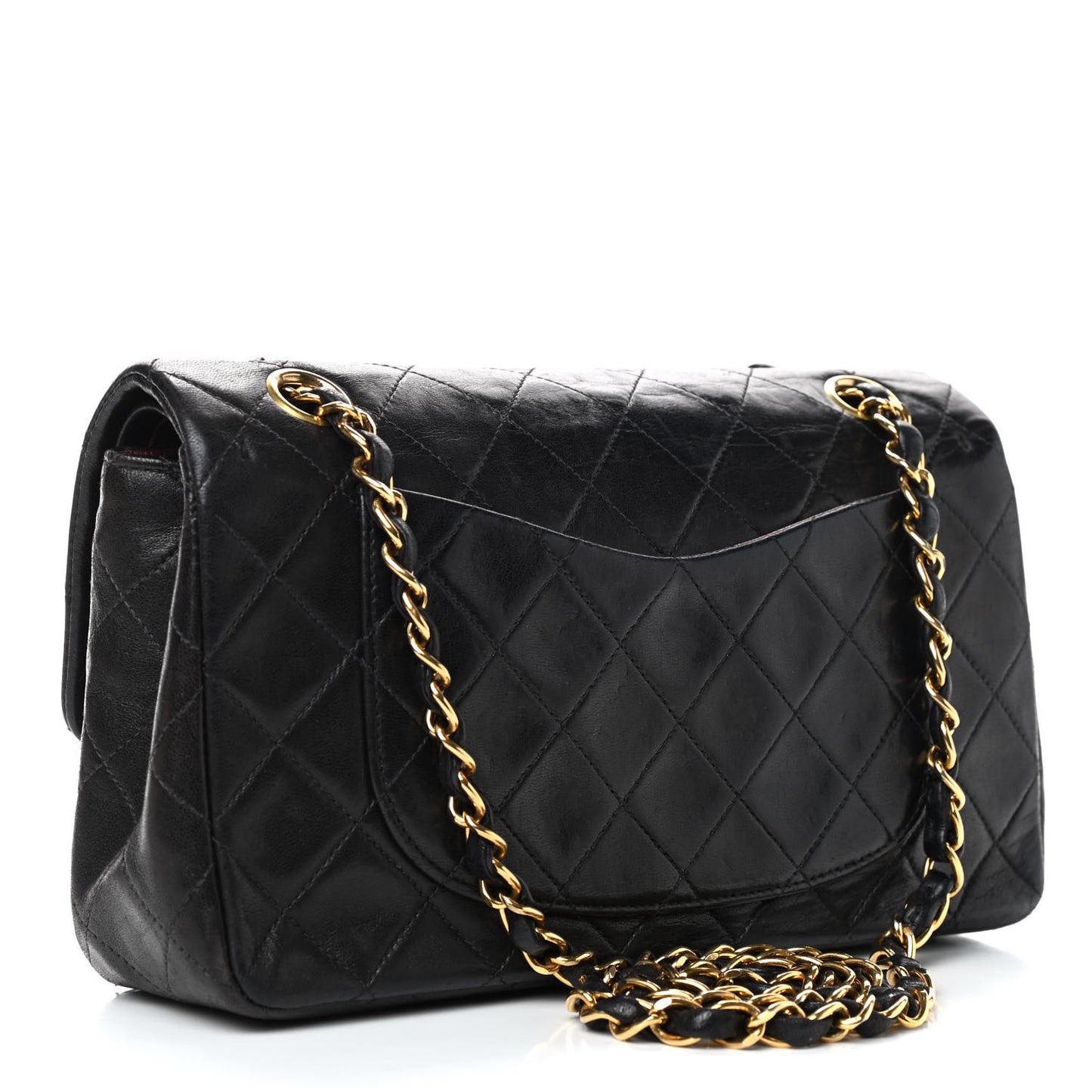 Lambskin Quilted Small Double Flap Black