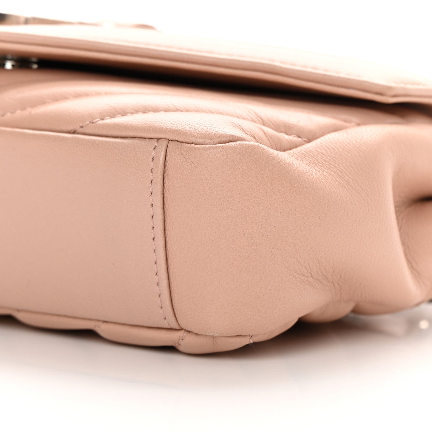 Saint Laurent Calfskin Matelasse Chevron Monogram Classic Baby Chain Bag Pale Pink 10 of 12