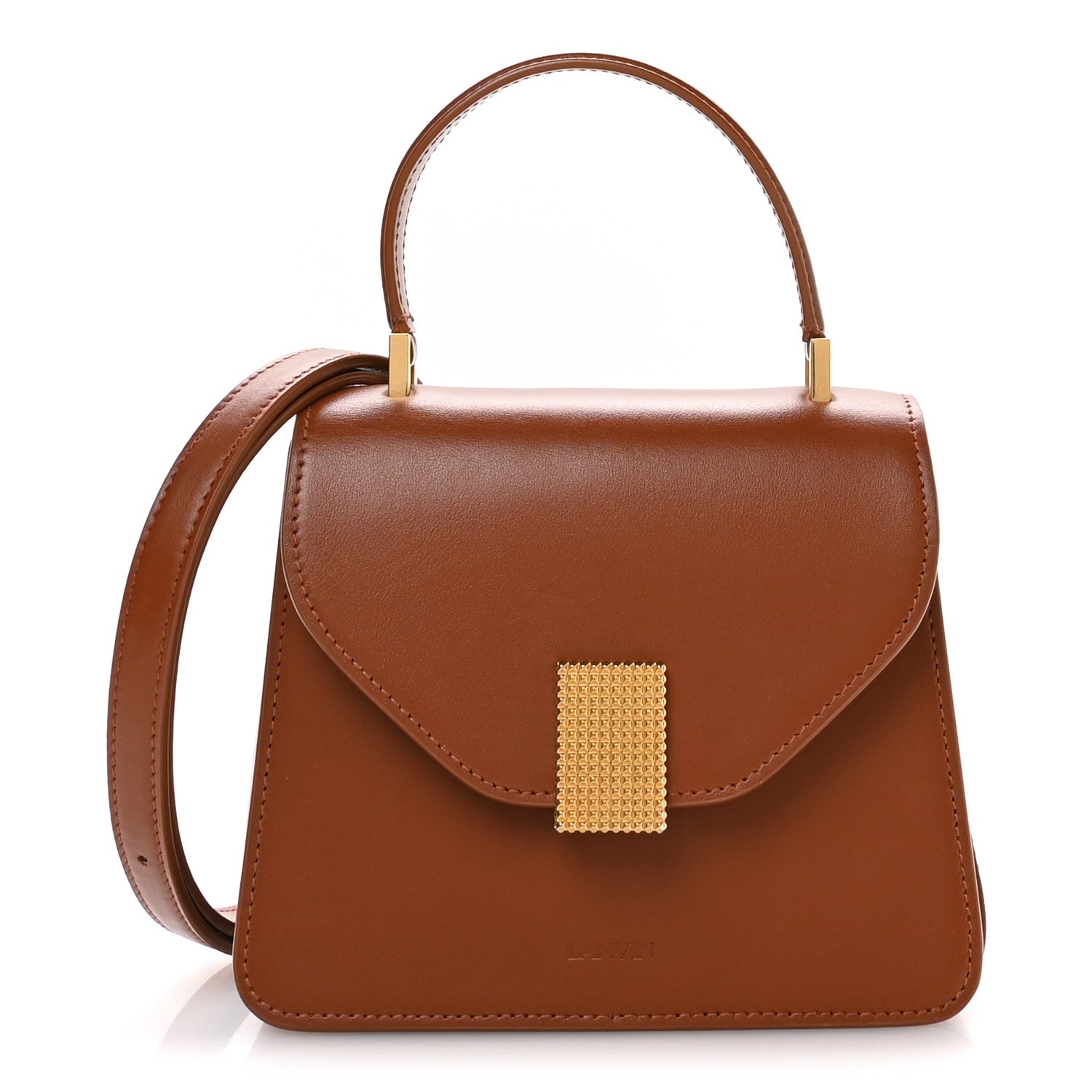 Lanvin Calfskin Concerto Mini Top Handle Bag Tan 1 of 9