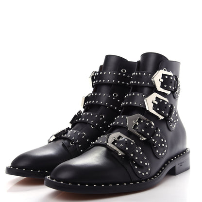 Givenchy Calfskin Studded Prue Buckle Bootie 38 Black 3 of 12
