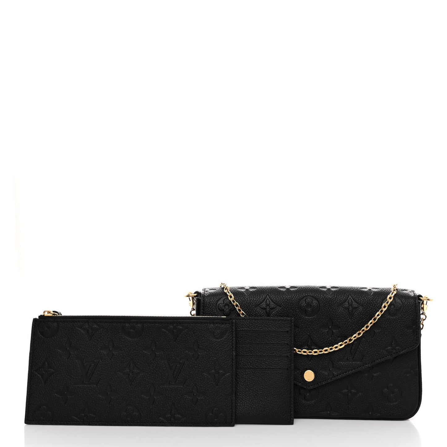 LOUIS VUITTON Empreinte Pochette Felicie Chain Wallet Black