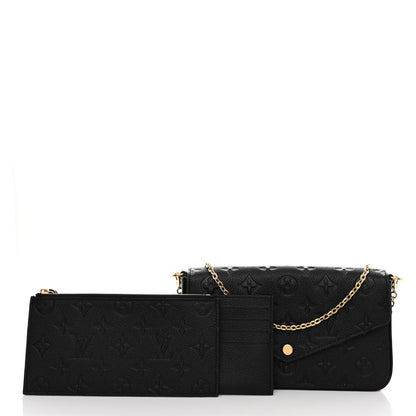 Louis Vuitton LOUIS VUITTON Empreinte Pochette Felicie Chain Wallet Black 3 of 10