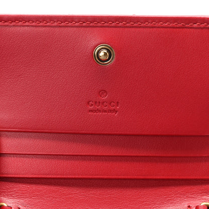 Gucci Calfskin Matelasse Mini GG Marmont Wallet On Chain Hibiscus Red 7 of 10