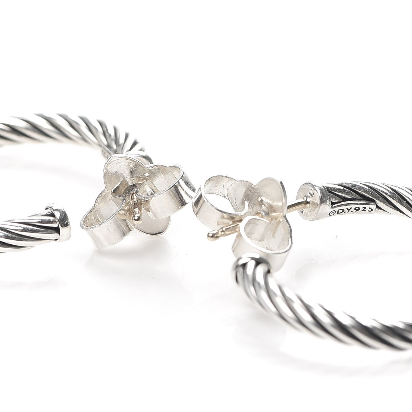 Sterling Silver Sculpted Cable Hoop Earrings