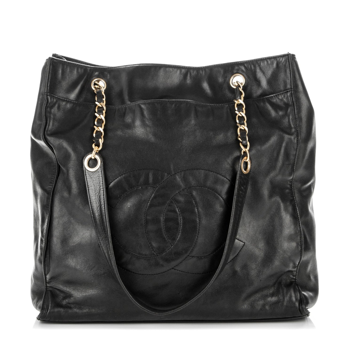 Lambskin CC Shopper Tote Black