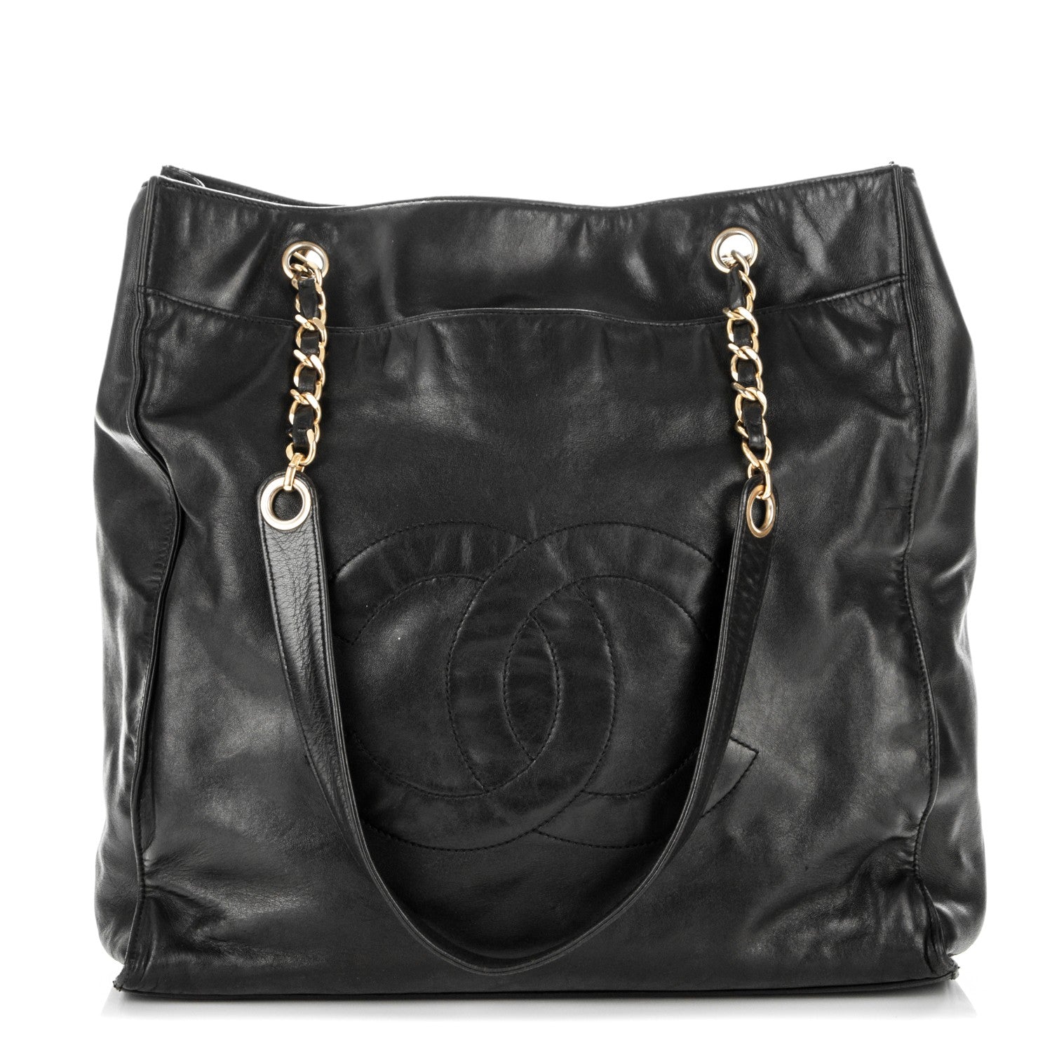 Chanel Lambskin CC Shopper Tote Black 1 of 6