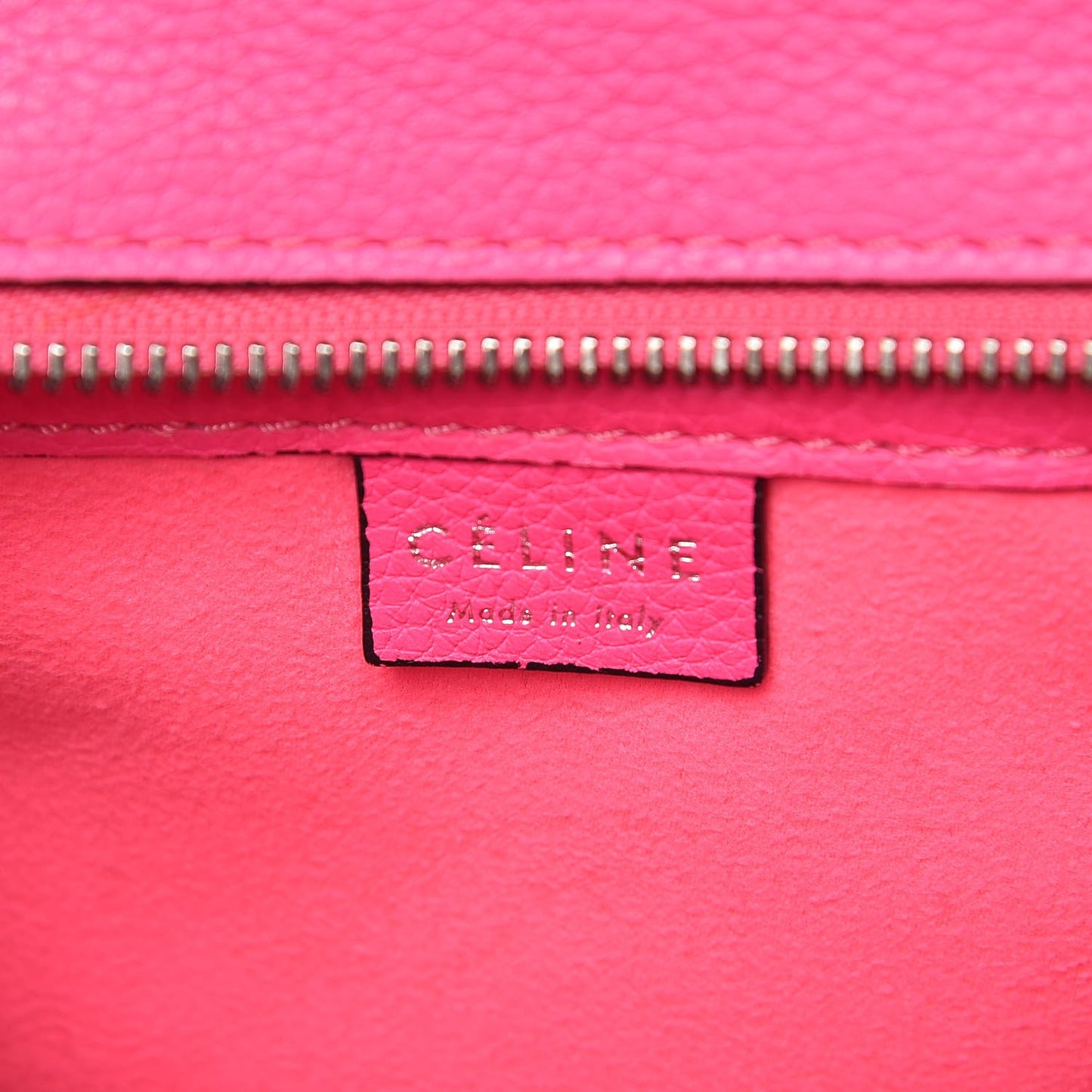 Drummed Calfskin Nano Luggage Fluo Pink