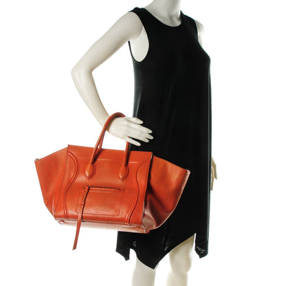 Celine Supple Calfskin Medium Phantom Luggage Orange 2 of 17